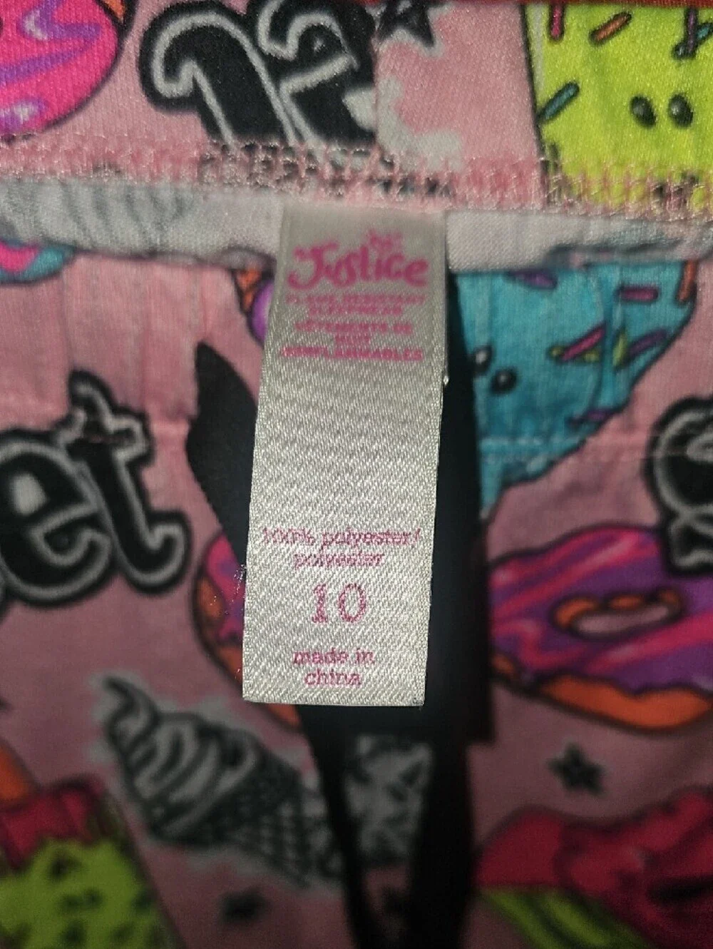 Justice Girls Pink Sweet Treats Pajama Bottoms Size 10